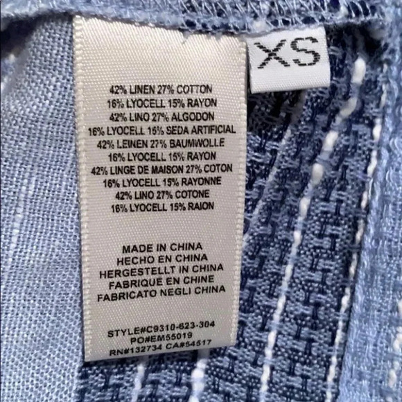 Anthropologie Cloth & Stone Blue Shirt Extra Small - Picture 4 of 4